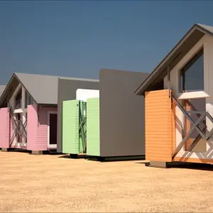 Double combined expandable container house
