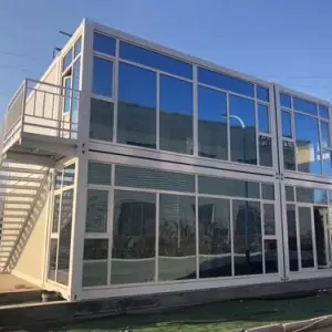 Double combined expandable container house